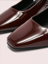 Women Leather Block Heels Pumps With Buckles