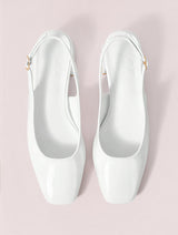 Nelcoz Classic White Patent Slingbacks